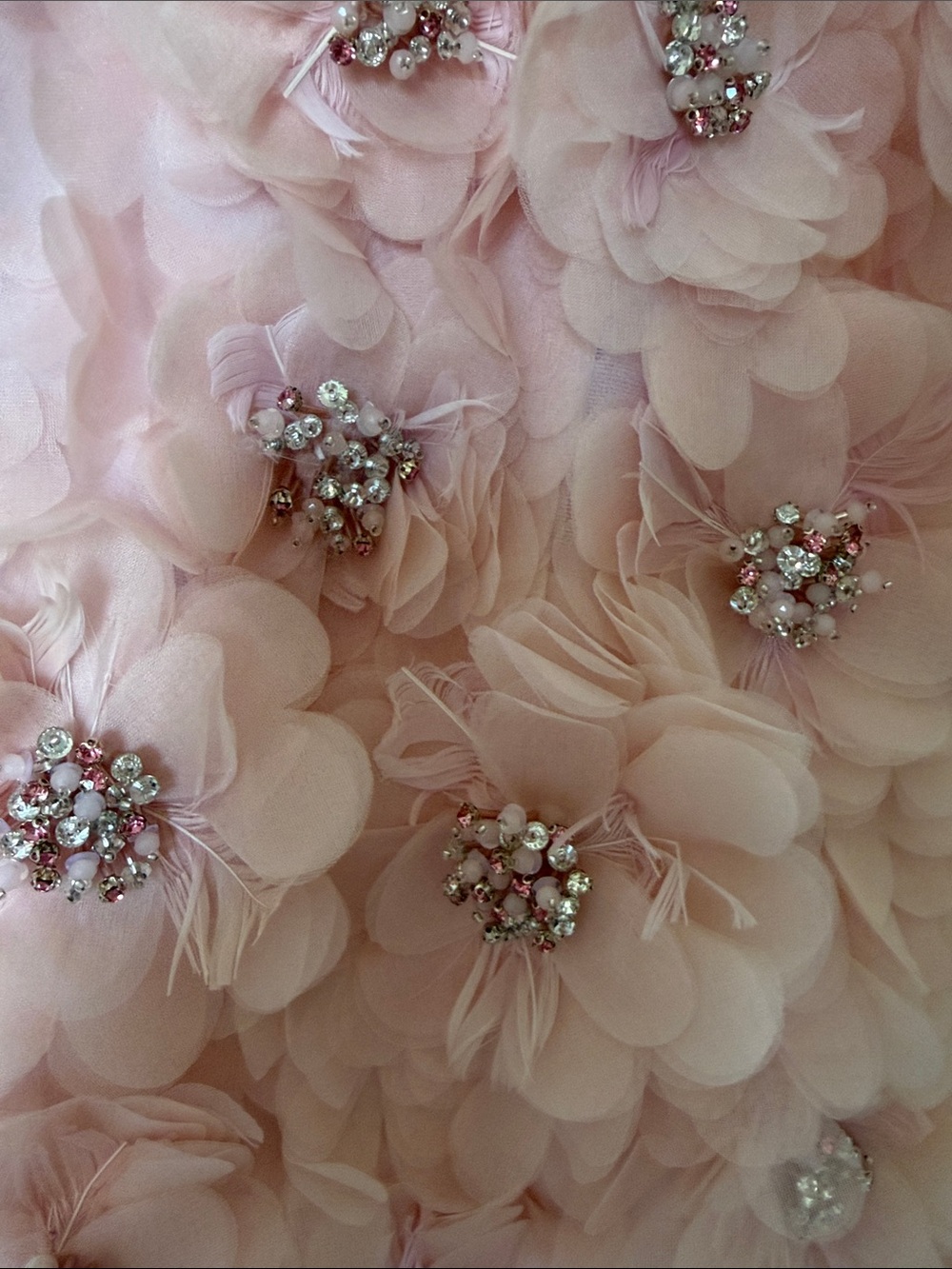 Alice + Olivia Blush Pink Floral Appliqué Party Dress - Picture 6 of 8
